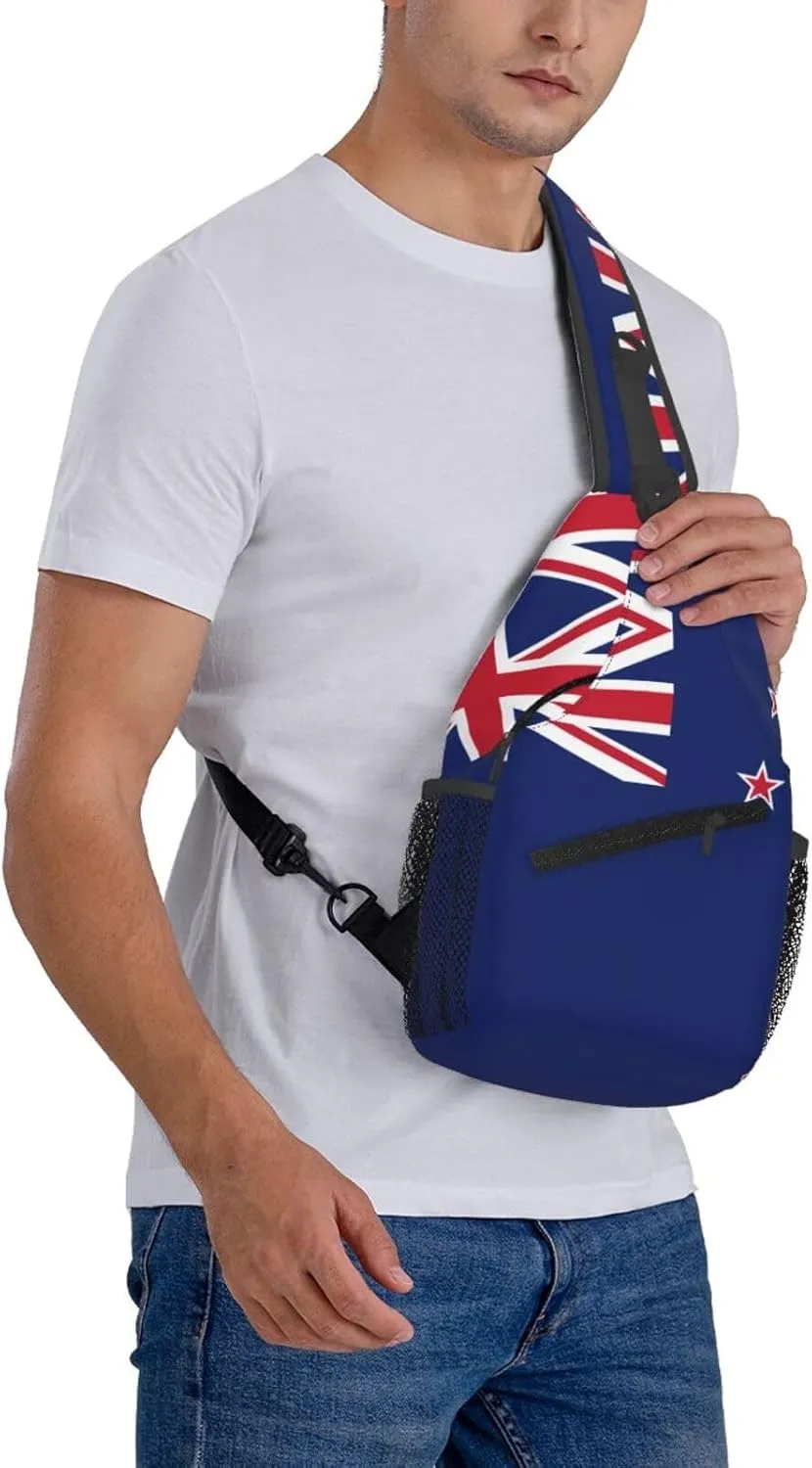 New Zealand Flag Print Lightweight Sling Small Shoulder Bag - Chic Cross Chest Bag With Adjustable Strap