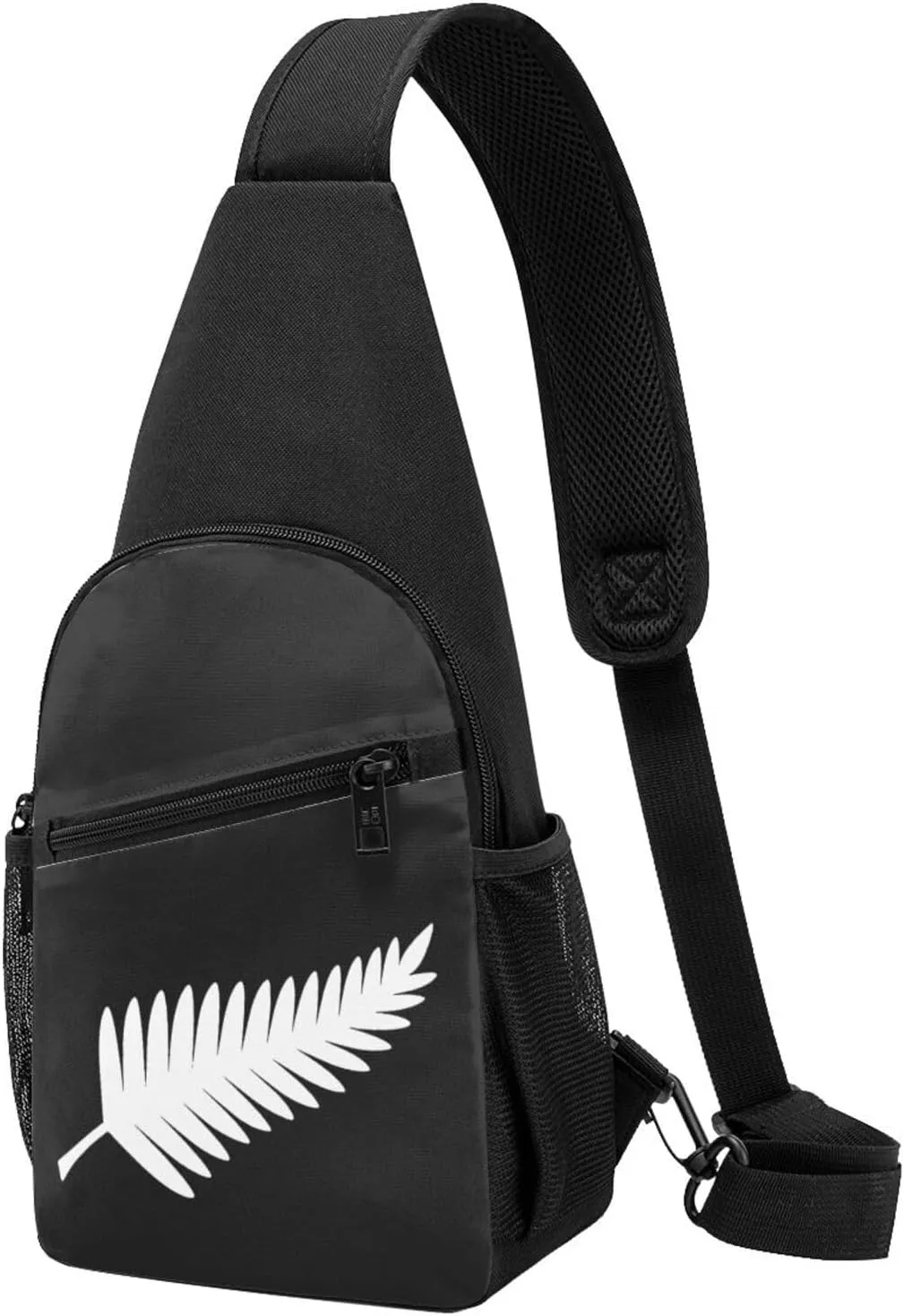 New Zealand Maori Fern Sling Bag Crossbody Backpack Shoulder Casual Daypack Bags for Men Women