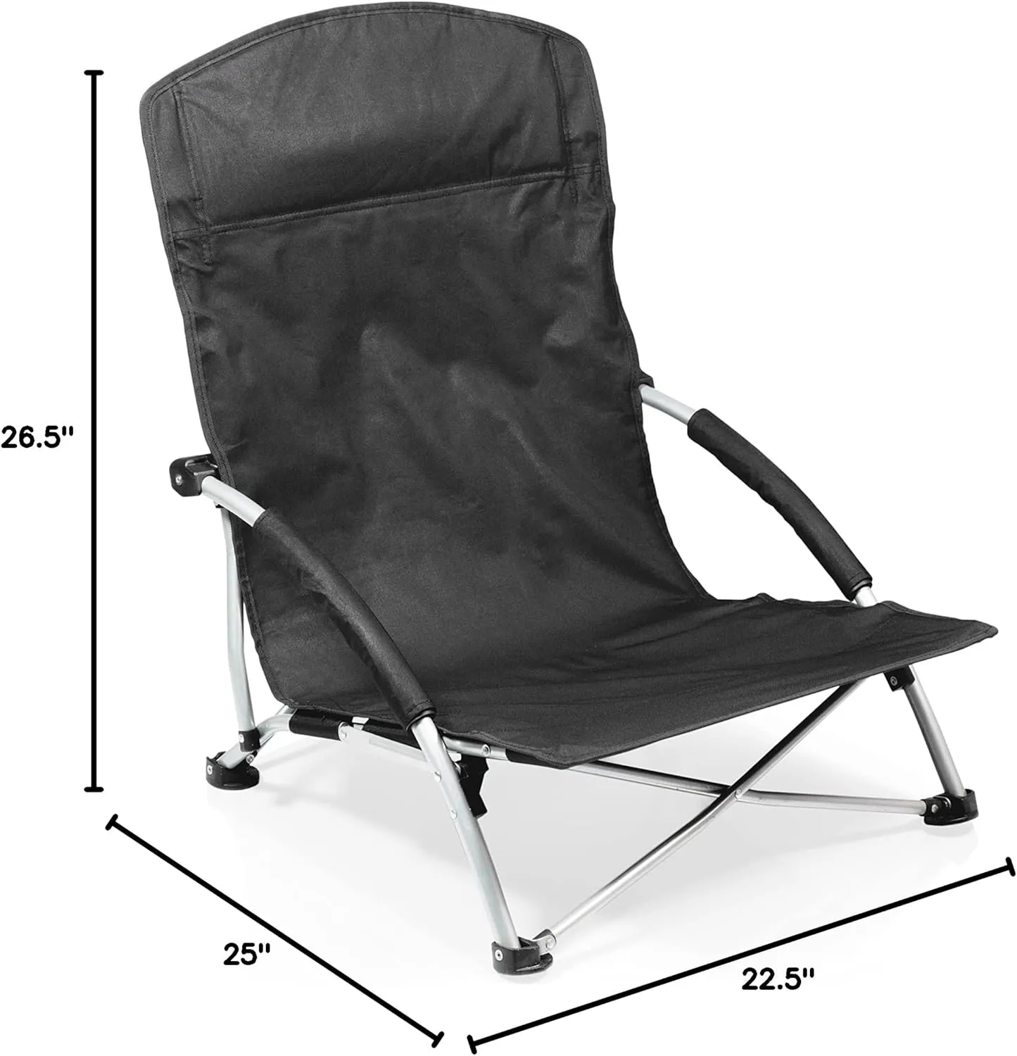 NFL Tranquility Beach Chair with Carry Bag, Low Beach Chair for Adults, Low Lawn Chair