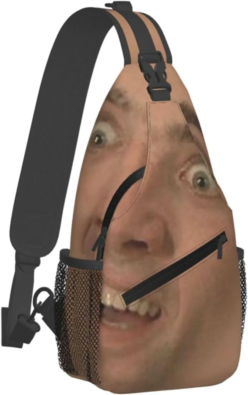 Nic-olas Cage Crossbody Bag Sling Shoulder Backpack, for Outdoor Travel,Sports,Camping,Hiking,Shoulder Bags
