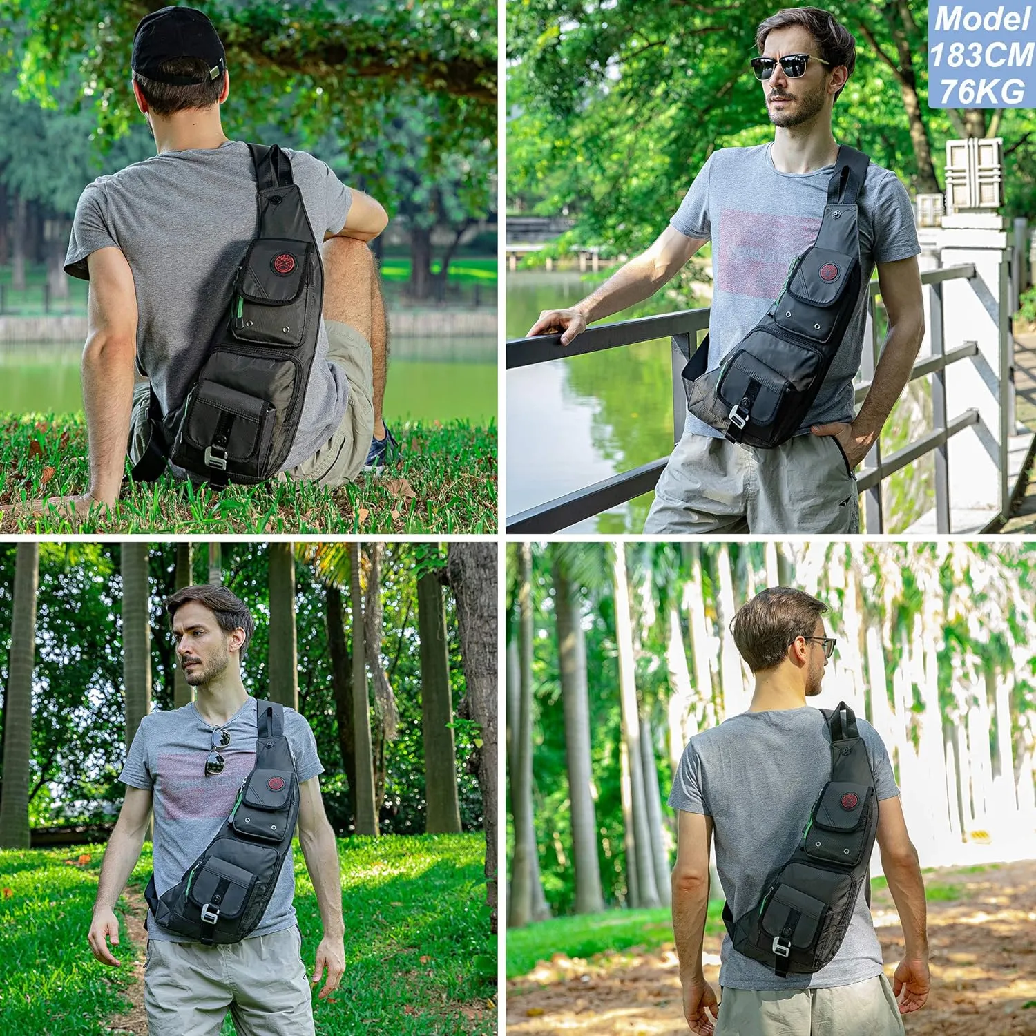 NICGID Sling Bag Chest Shoulder Backpack Crossbody Bags Casual Daypack for Men Women