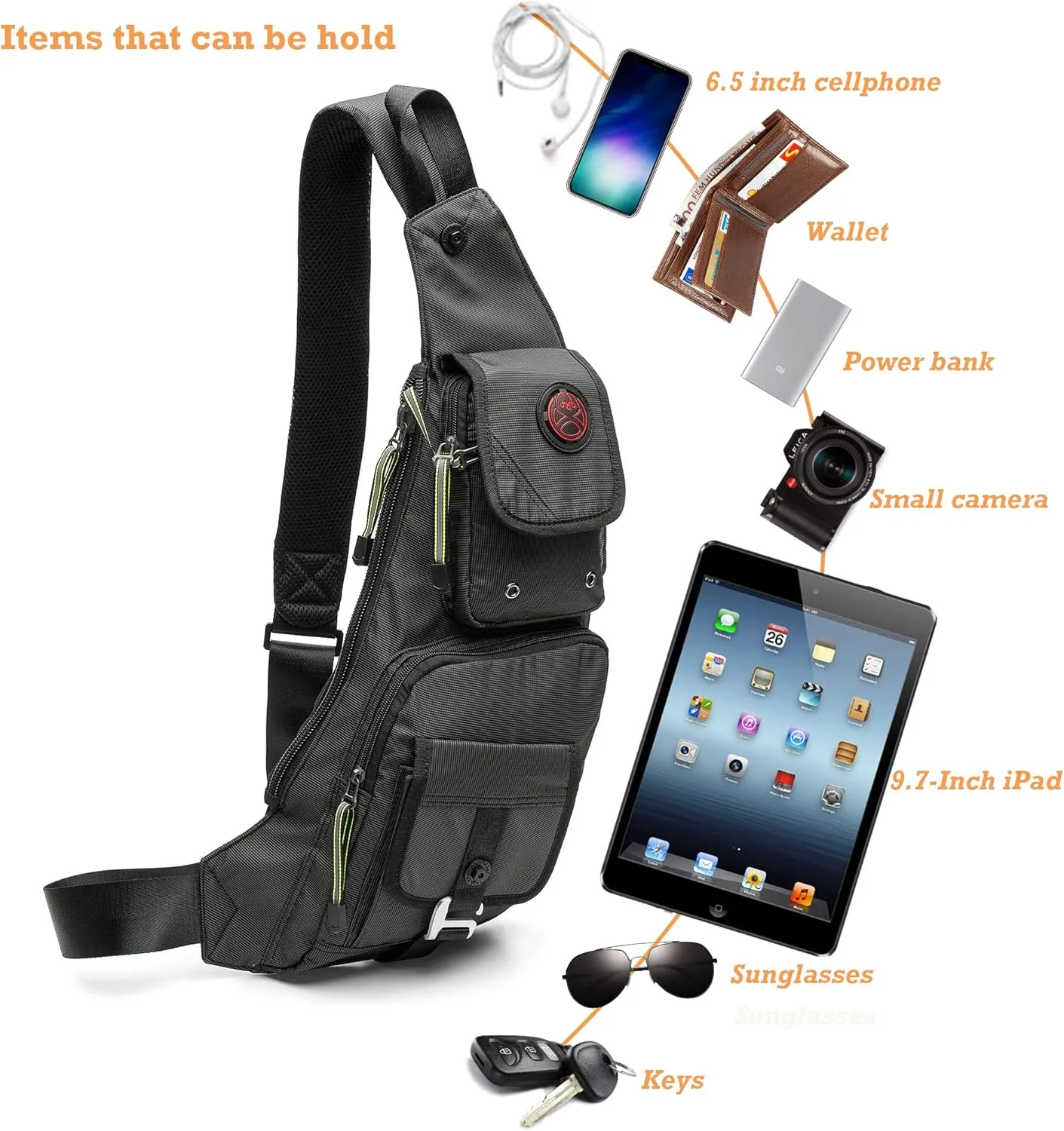 NICGID Sling Bag Chest Shoulder Backpack Crossbody Bags Casual Daypack for Men Women