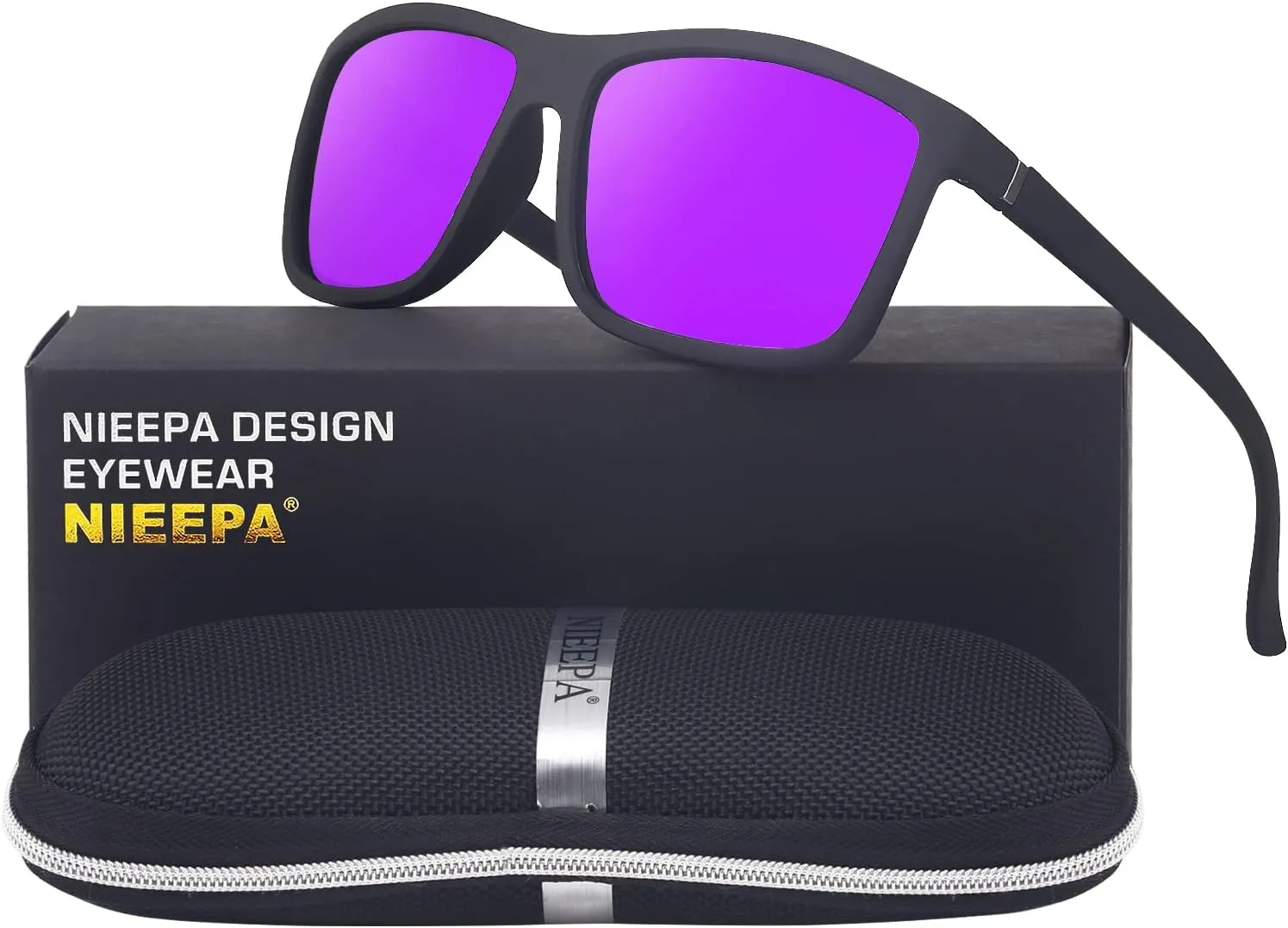 NIEEPA Men's Sports Polarized Sunglasses Square Frame Glasses NP1007
