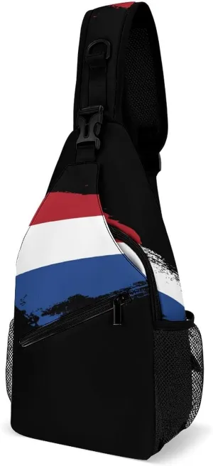 Nigeria Flag Brush Stroke Sling Bag Crossbody Chest Bag Shoulder Bag For Travel Hiking Cycling Camping