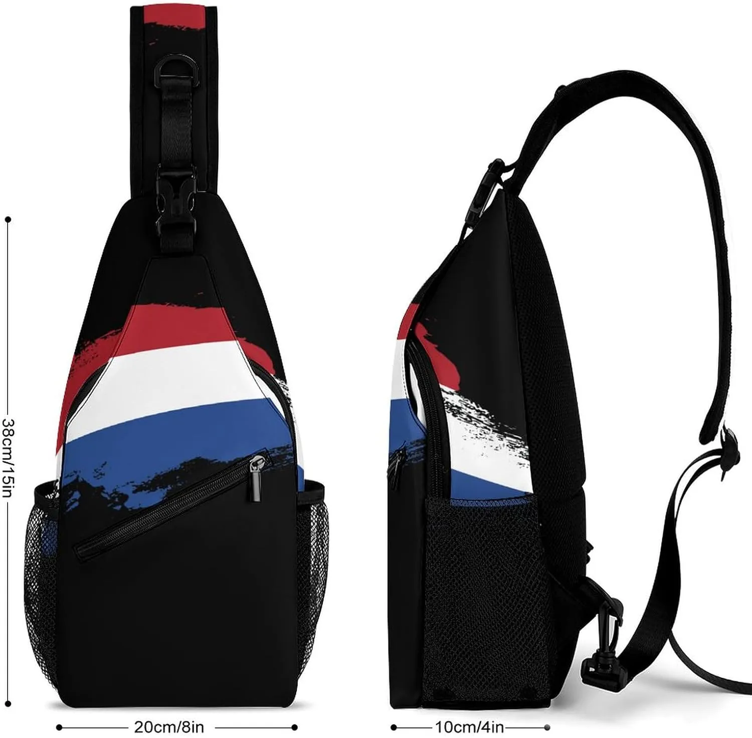 Nigeria Flag Brush Stroke Sling Bag Crossbody Chest Bag Shoulder Bag For Travel Hiking Cycling Camping