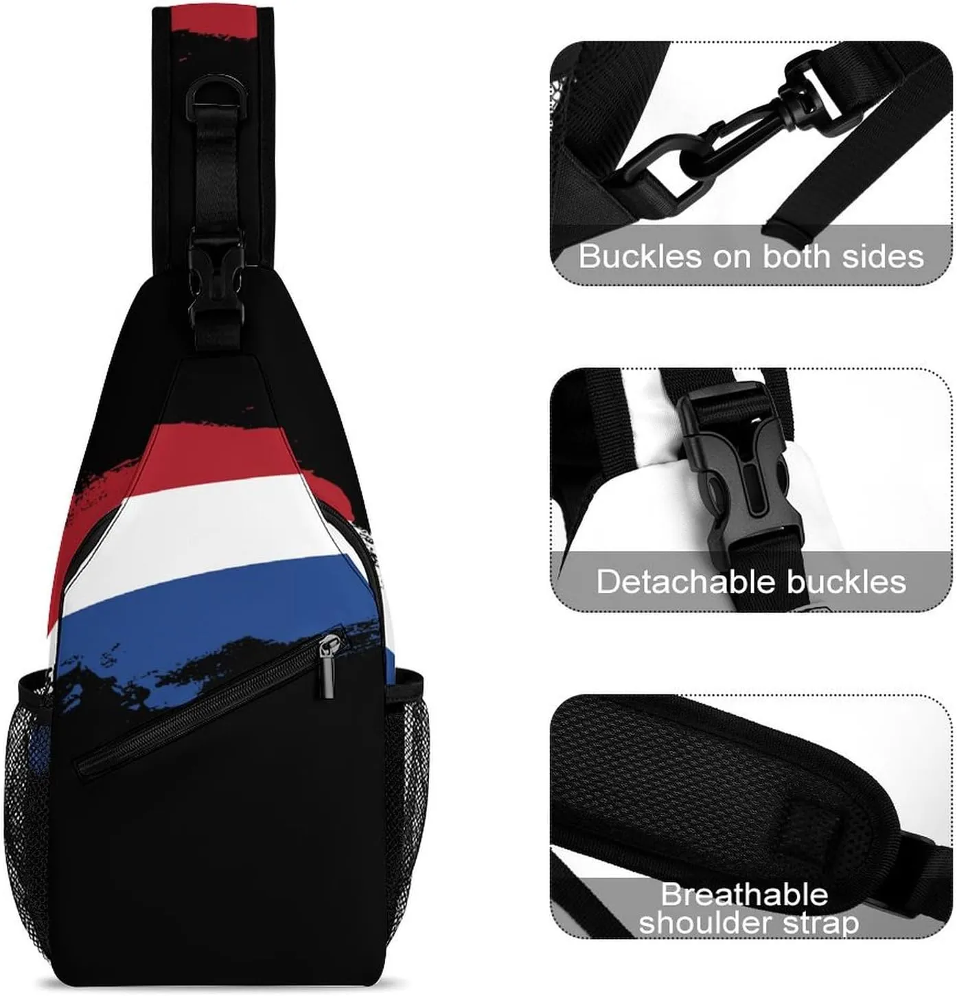 Nigeria Flag Brush Stroke Sling Bag Crossbody Chest Bag Shoulder Bag For Travel Hiking Cycling Camping