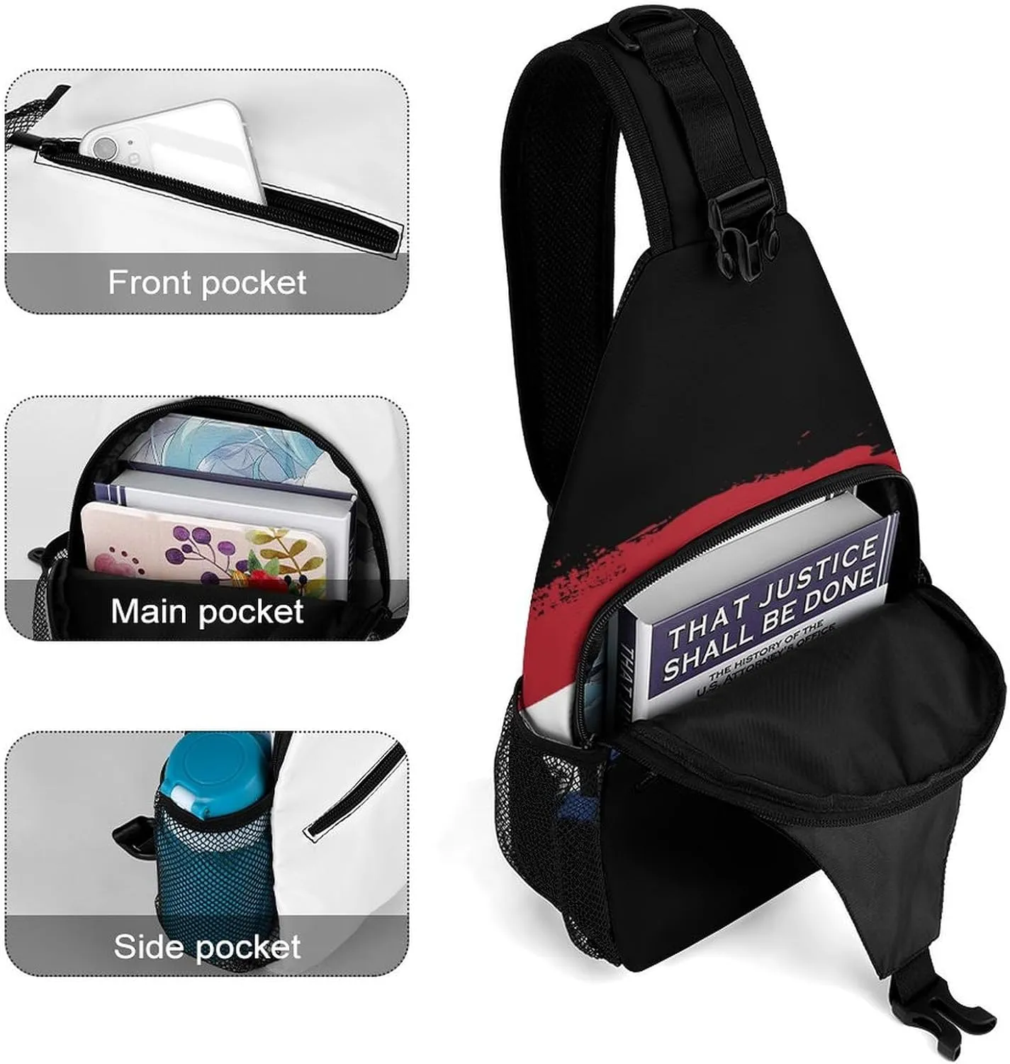 Nigeria Flag Brush Stroke Sling Bag Crossbody Chest Bag Shoulder Bag For Travel Hiking Cycling Camping