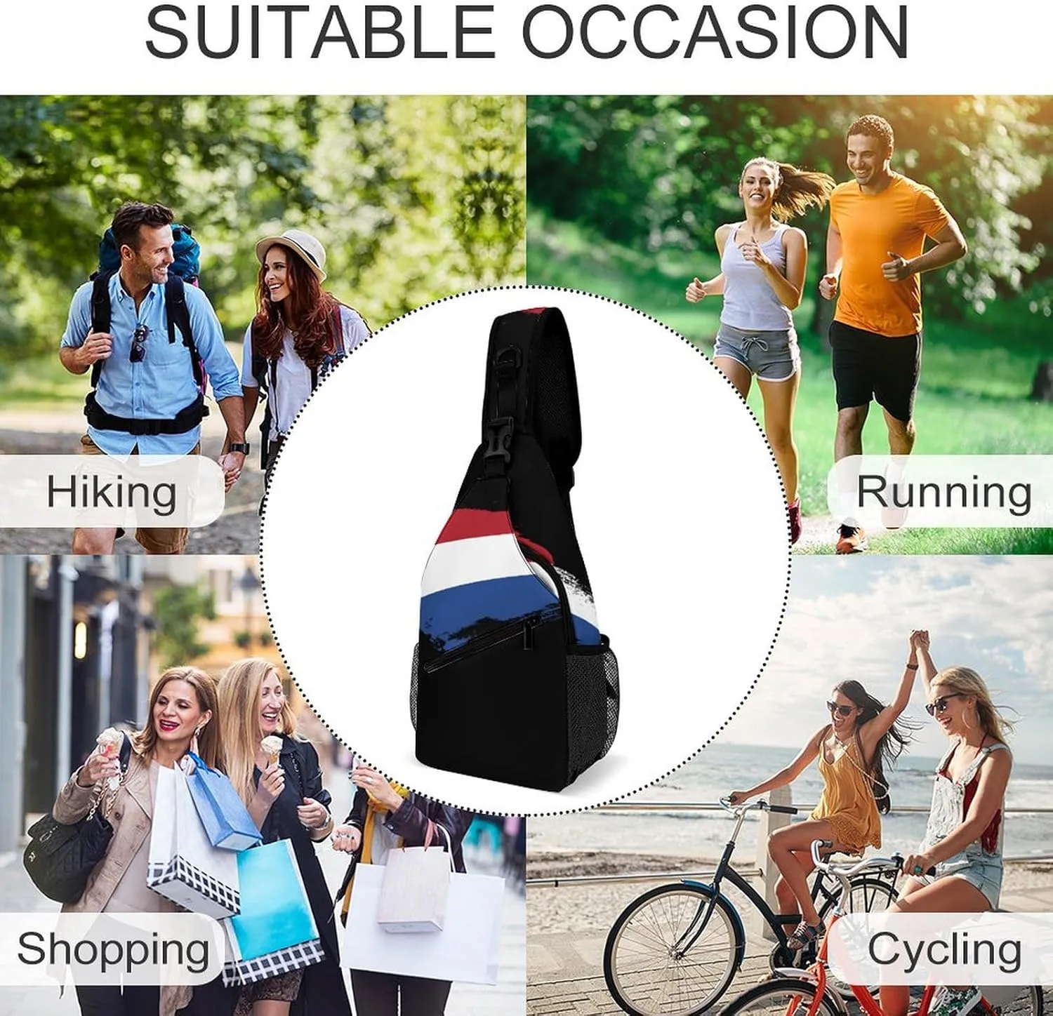 Nigeria Flag Brush Stroke Sling Bag Crossbody Chest Bag Shoulder Bag For Travel Hiking Cycling Camping