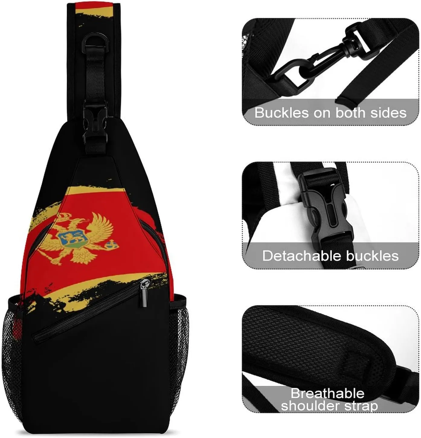 Nigeria Flag Brush Stroke Sling Bag Crossbody Chest Bag Shoulder Bag For Travel Hiking Cycling Camping