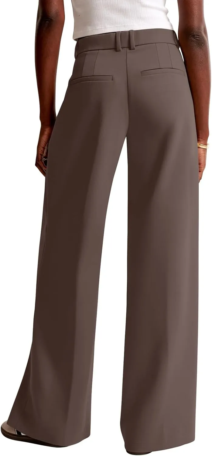 NIMIN Women Wide Leg Pants High Waisted Dressy Work Trousers Business Casual Palazzo Pants with Pockets