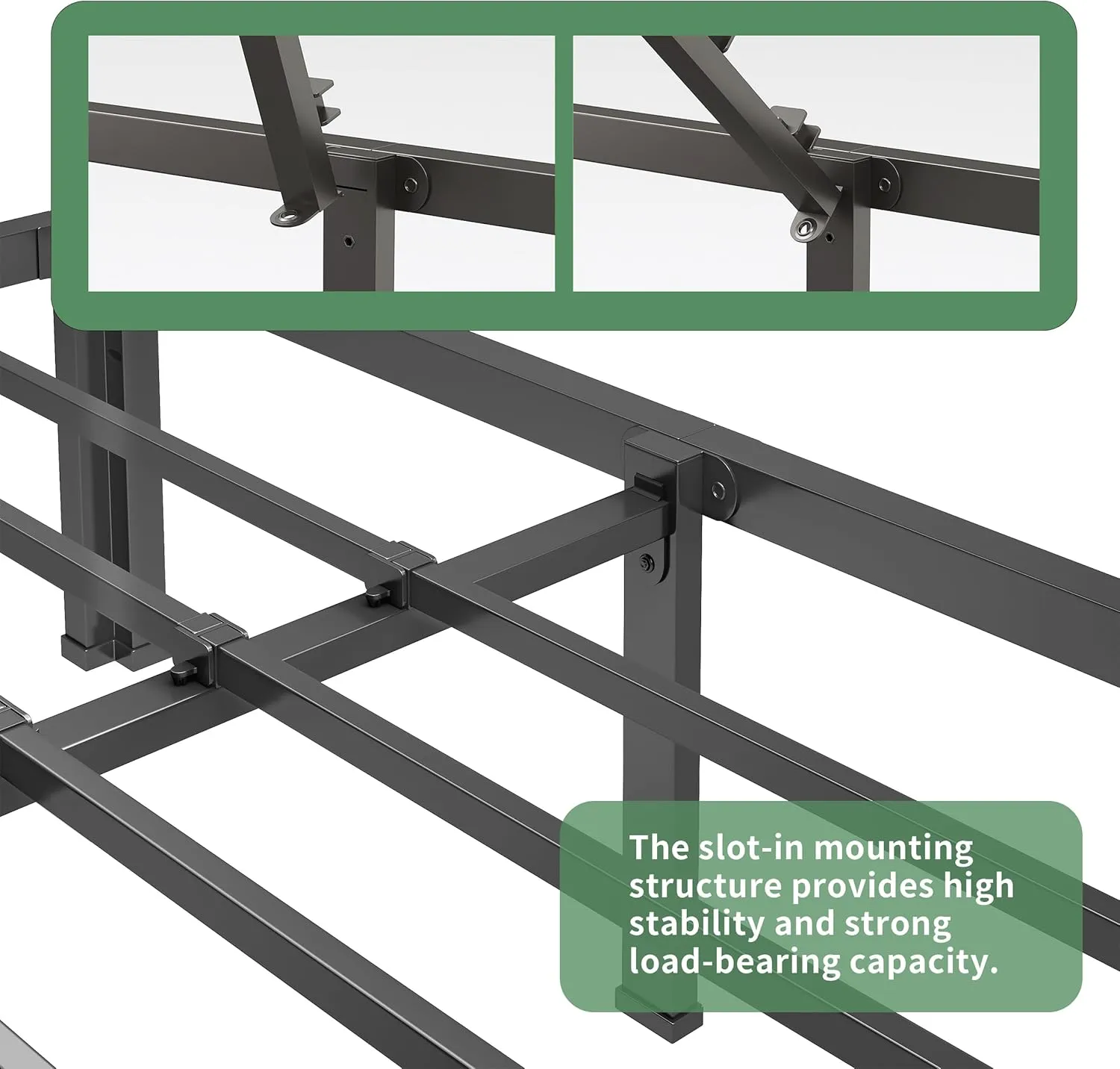 NKZ 18 Inch Metal Platform Bed Frame, King Size Bed Frame with Round Corner Legs, 3,500 lbs Heavy Duty Steel Slats Support, No Box Spring Needed, Easy Assembly, Noise Free