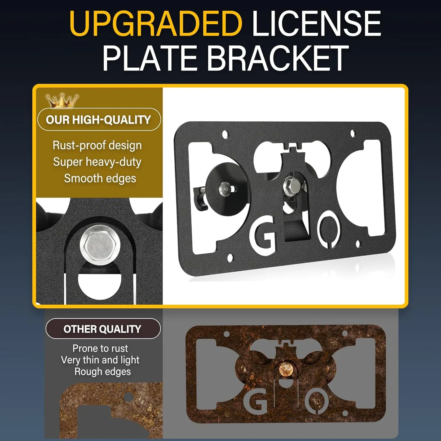 No Drill License Plate Holder Compatible with Porsche Cayenne Turbo 2019-2023 Front Grille License Plate Mount Bumper Bracket Holder Car Tag Frame Adapter Accessories