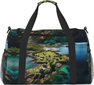 Norway Islands print Personal Item Bag Carry on Bag Underseat Travel Duffel Bags Gym Carry On Sports Bags