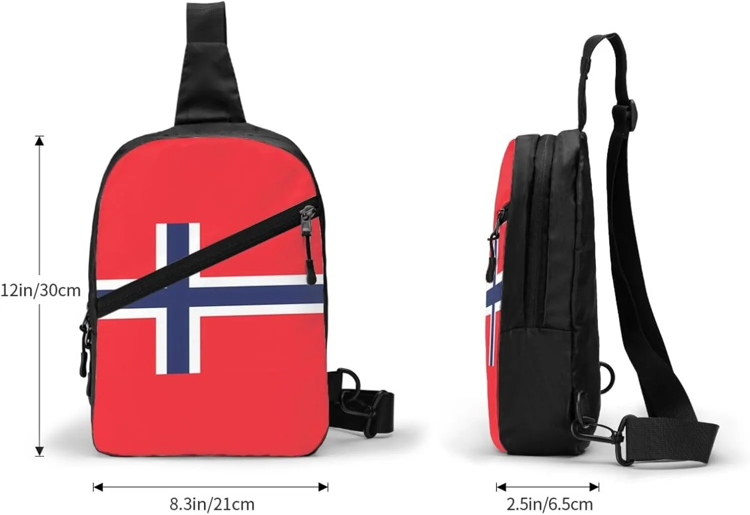 Norway Norwegian Flag Crossbody Bag Portable Sling Bags Foldable Chest Daypack Reusable Sports Shoulder Backpack Diagonally Casual Rucksack Travel Bag