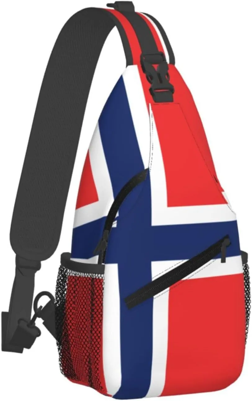 Norwegian Flag Print Lightweight Sling Small Shoulder Bag - Chic Cross Chest Bag With Adjustable Strap