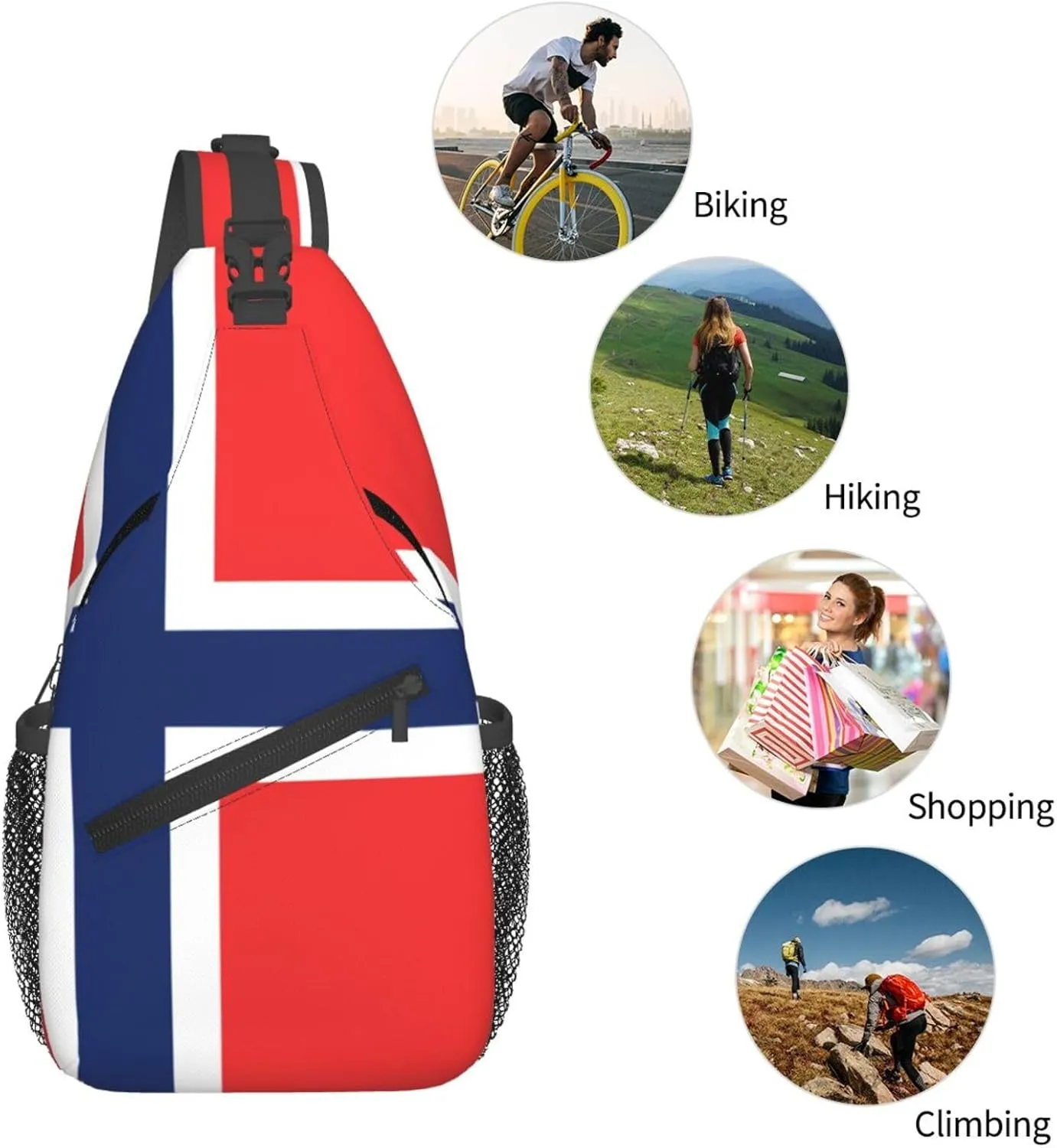 Norwegian Flag Print Lightweight Sling Small Shoulder Bag - Chic Cross Chest Bag With Adjustable Strap