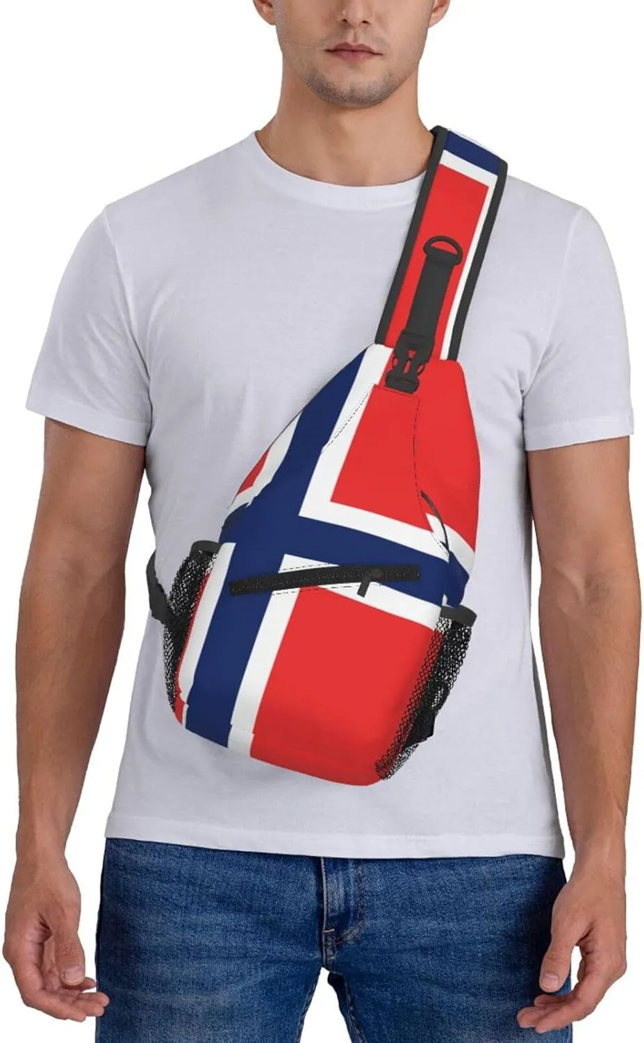 Norwegian Flag Print Lightweight Sling Small Shoulder Bag - Chic Cross Chest Bag With Adjustable Strap