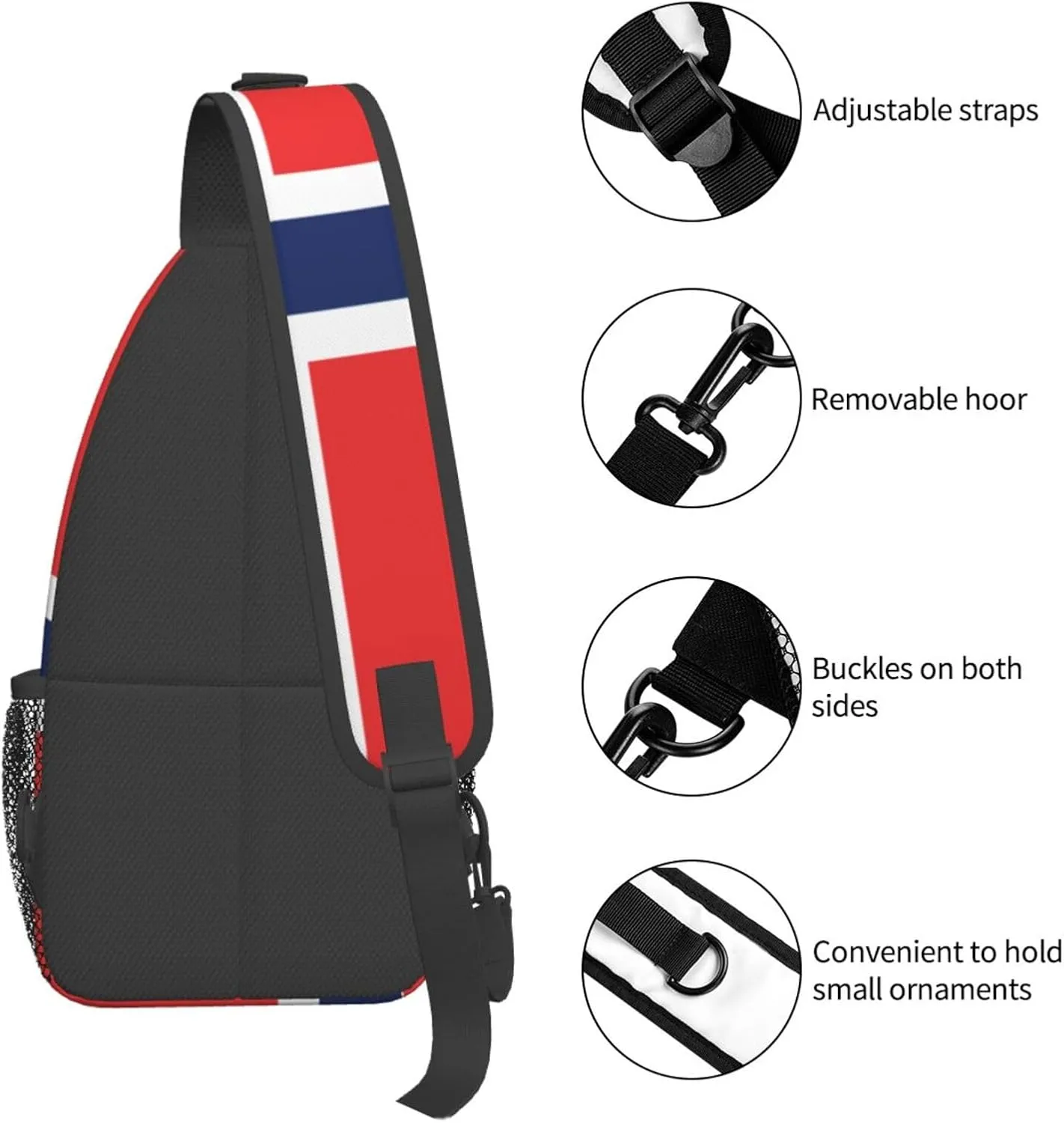 Norwegian Flag Print Lightweight Sling Small Shoulder Bag - Chic Cross Chest Bag With Adjustable Strap