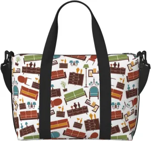 Novastar Laptop Tote Bag for Women Work - colorful furniture Overnight Weekender Bags for Women Travel, Gym Bag for Women Men, Personal Item Crossbody Travel Bags for Women Men Carry On