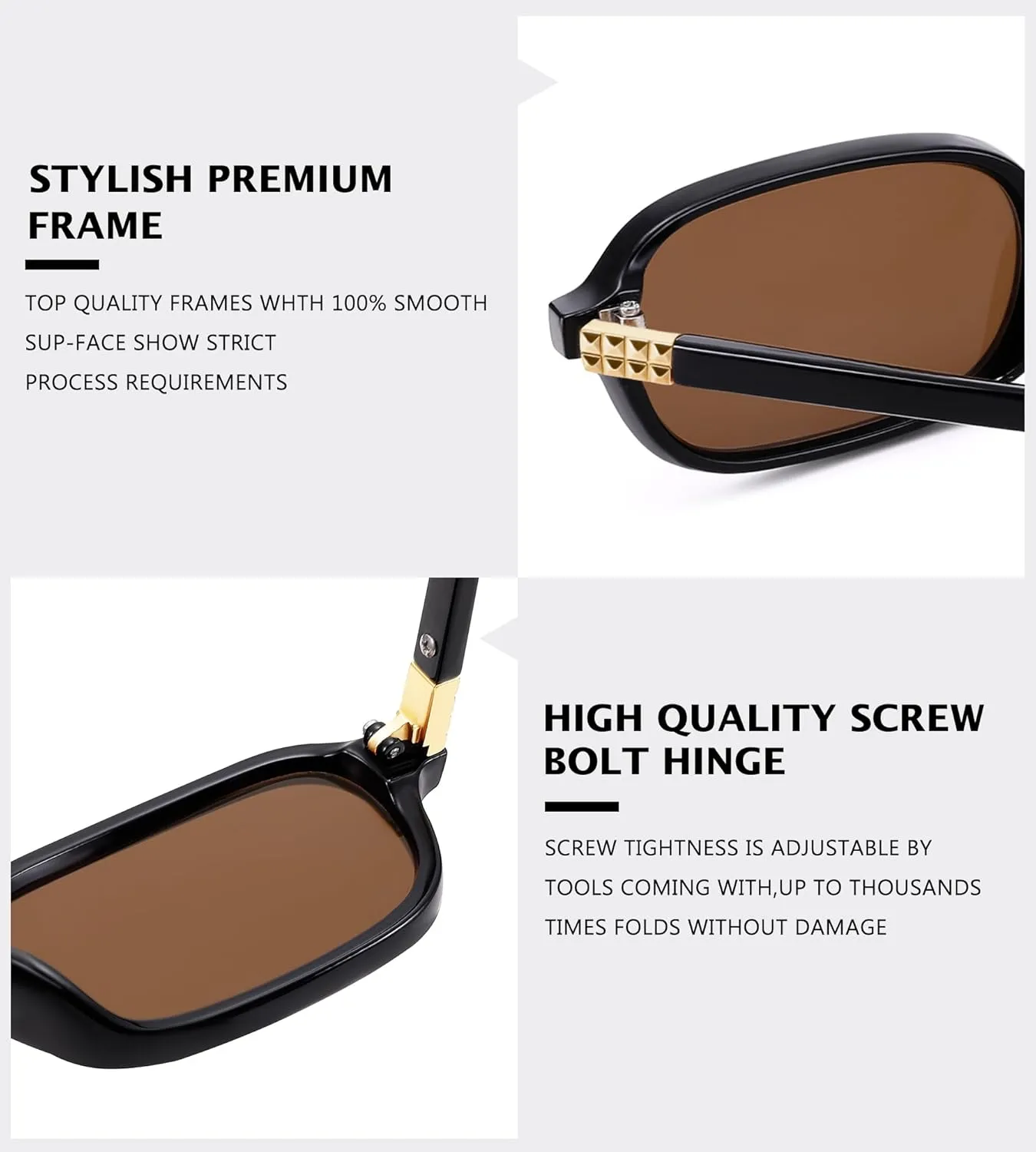 NULOOQ Retro Rectangular Sunglasses for Women, 90s Trendy Small Narrow Square Frame Sun Glasses