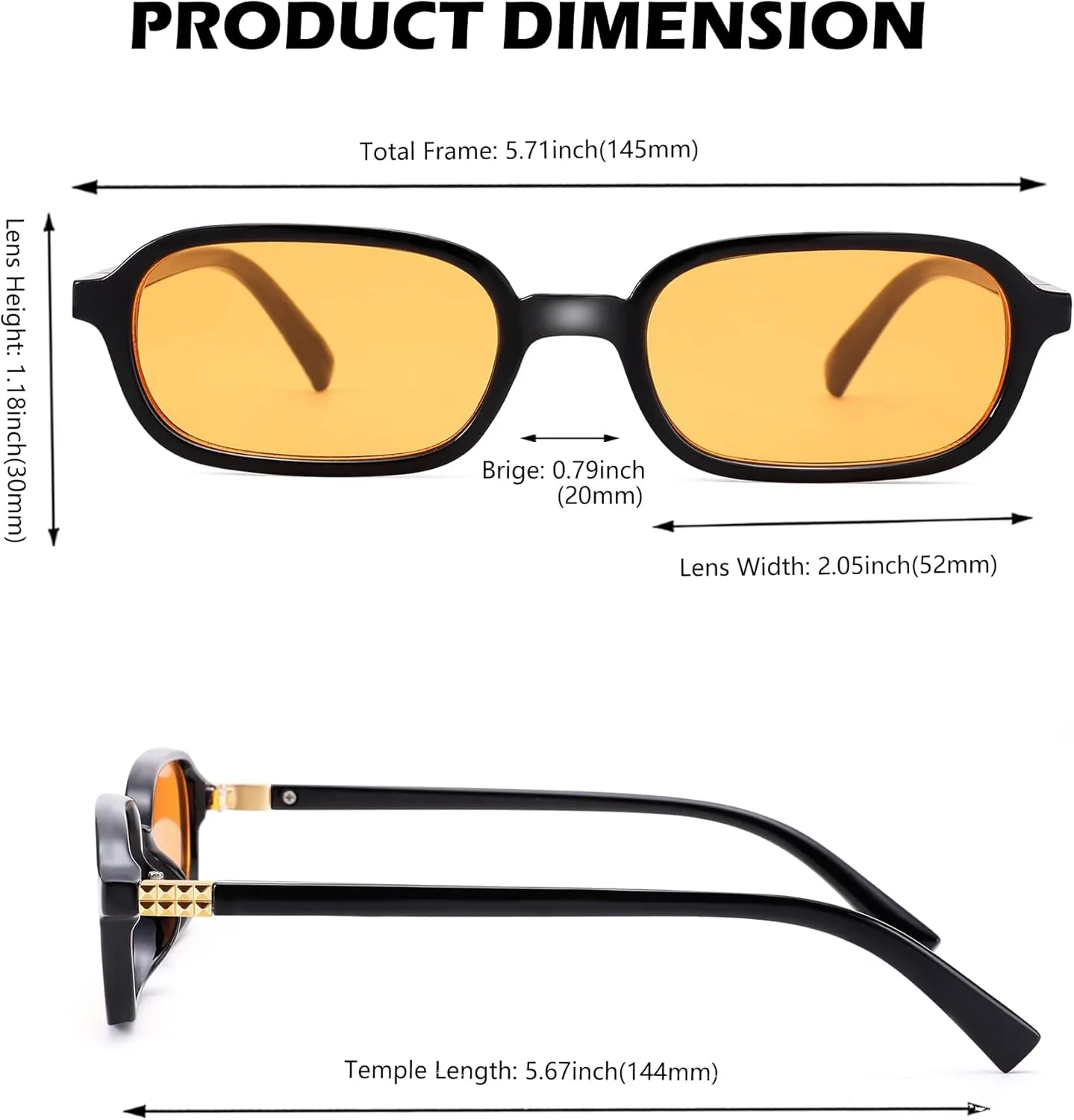 NULOOQ Retro Rectangular Sunglasses for Women, 90s Trendy Small Narrow Square Frame Sun Glasses