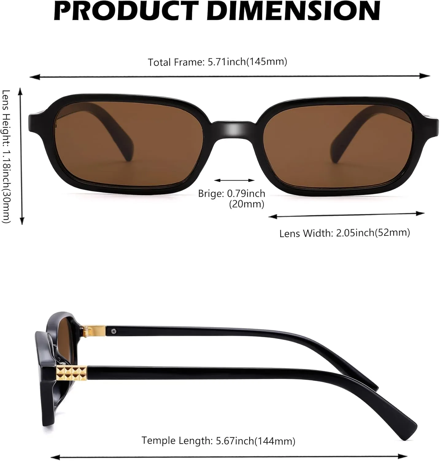 NULOOQ Retro Rectangular Sunglasses for Women, 90s Trendy Small Narrow Square Frame Sun Glasses
