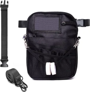 Nurse Fanny pack, Medical fanny pack with Pockets, Work Fanny pack with Belt and extension strap, Utility Waist organizer for Stethoscopes,Bandage, RN Vet Tech Teacher Doctor Use-Black