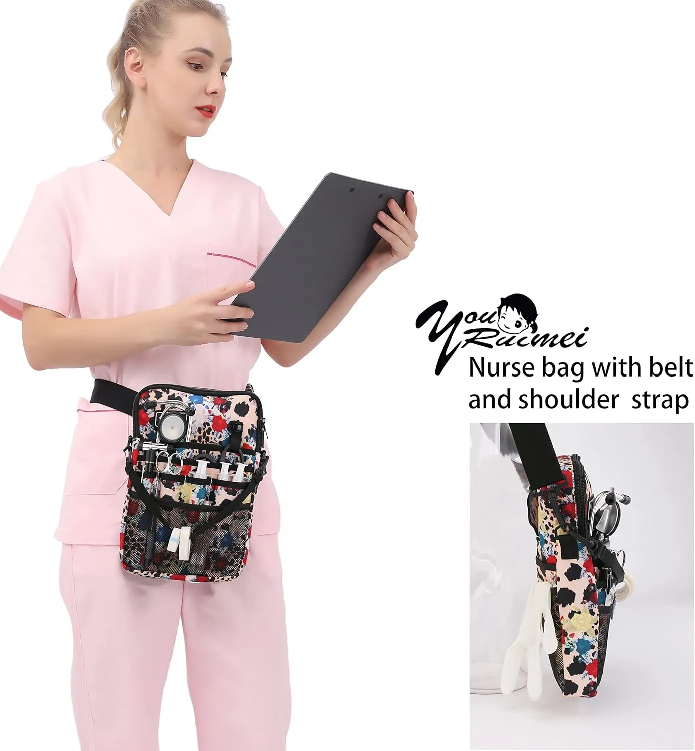 Nurse fanny pack Nurse Fanny Pack for Work Kit Practical Waist Bag for Nurses Fanny Pack for Basics Nurse Utility Belt Organizer Bag (YR-HS-KB-BaoWen)