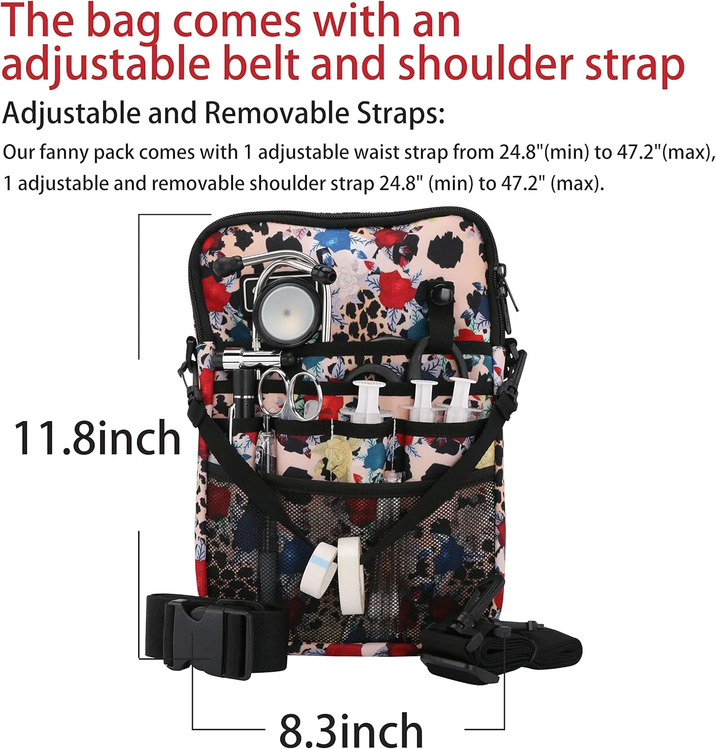 Nurse fanny pack Nurse Fanny Pack for Work Kit Practical Waist Bag for Nurses Fanny Pack for Basics Nurse Utility Belt Organizer Bag (YR-HS-KB-BaoWen)