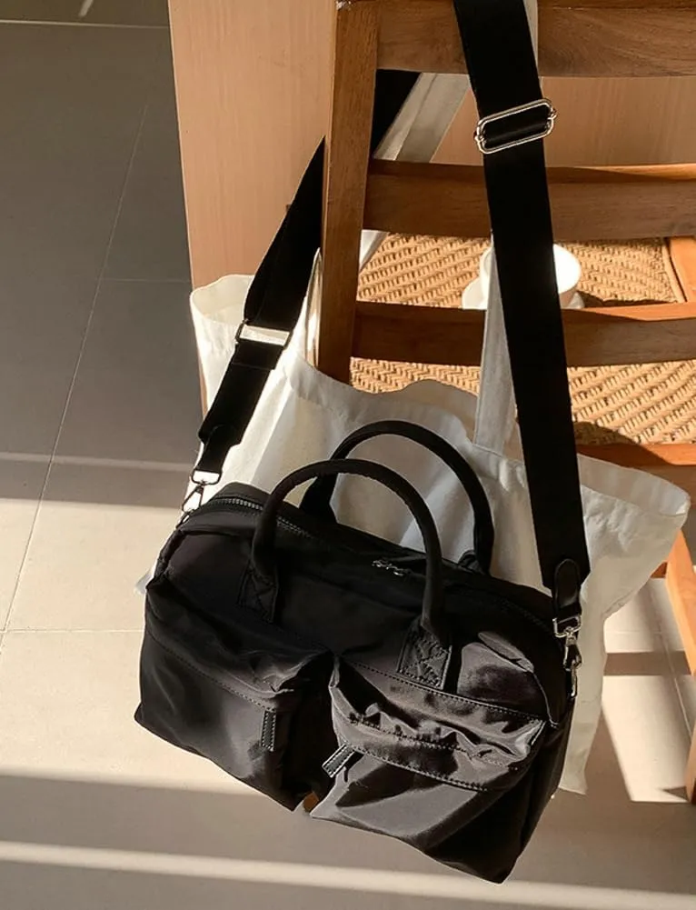 Nylon Tote Bag for Women Multi-pocket Crossbody Purse Slouchy Handbag Large Capacity Shoulder Bag Work Tote Gym Bag 2025