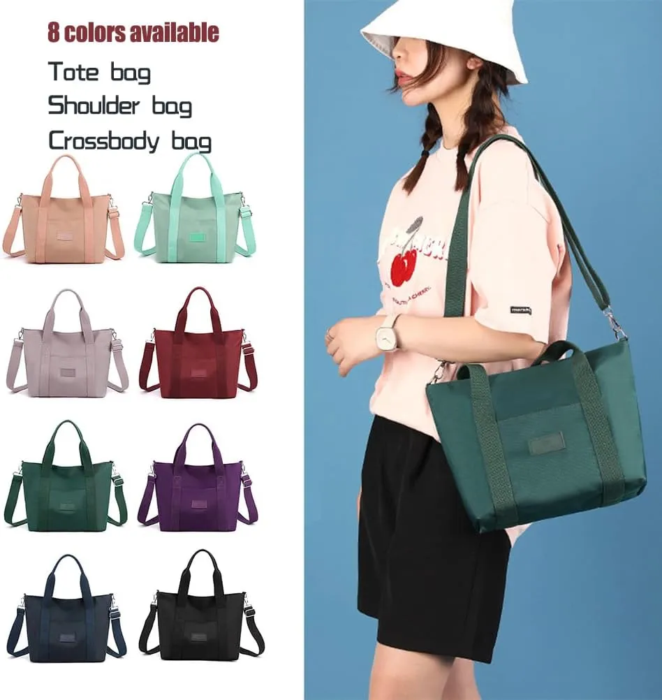 Nylon Tote Bag for Women Waterproof Cross Body Handbags Purses with Zipper Pocket Shoulder Bag Ladies Casual Satchel