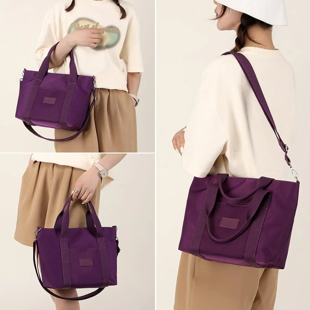Nylon Tote Bag for Women Waterproof Cross Body Handbags Purses with Zipper Pocket Shoulder Bag Ladies Casual Satchel