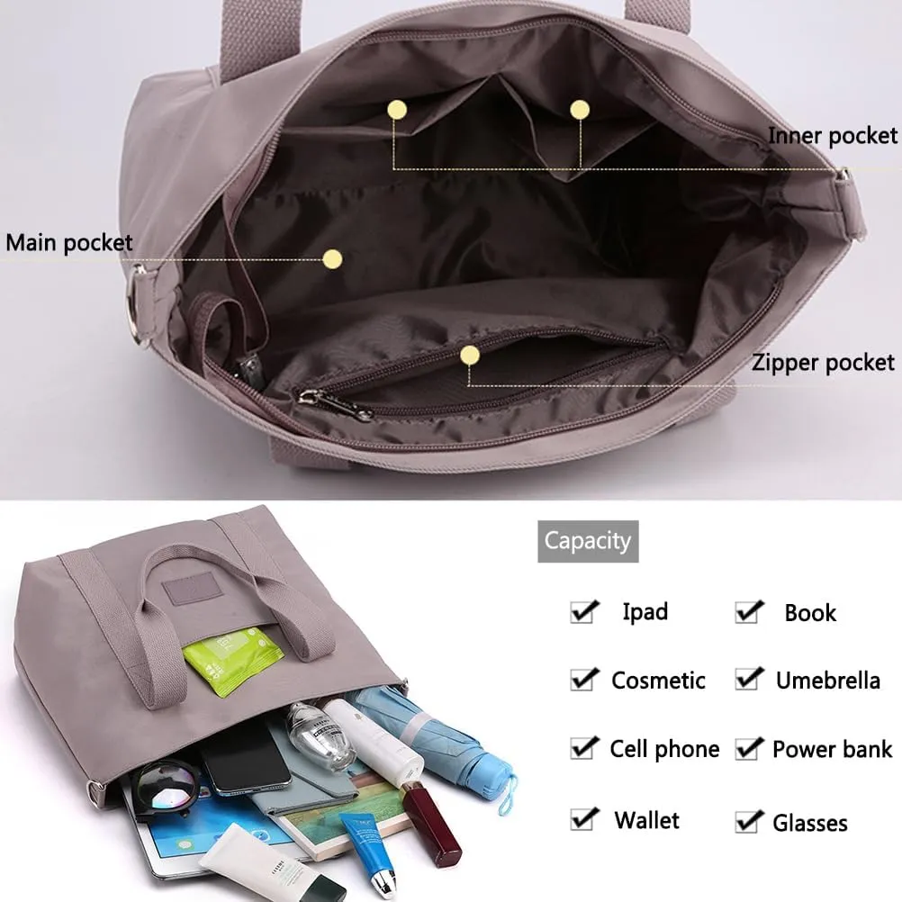 Nylon Tote Bag for Women Waterproof Cross Body Handbags Purses with Zipper Pocket Shoulder Bag Ladies Casual Satchel