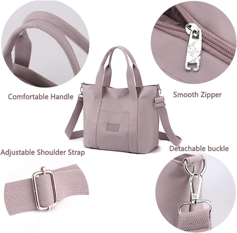 Nylon Tote Bag for Women Waterproof Cross Body Handbags Purses with Zipper Pocket Shoulder Bag Ladies Casual Satchel