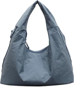 Nylon Tote Bag Large Hobo Bags for Women Multipockets Slouchy Shoulder Bag Solid Color Crescent Handbags