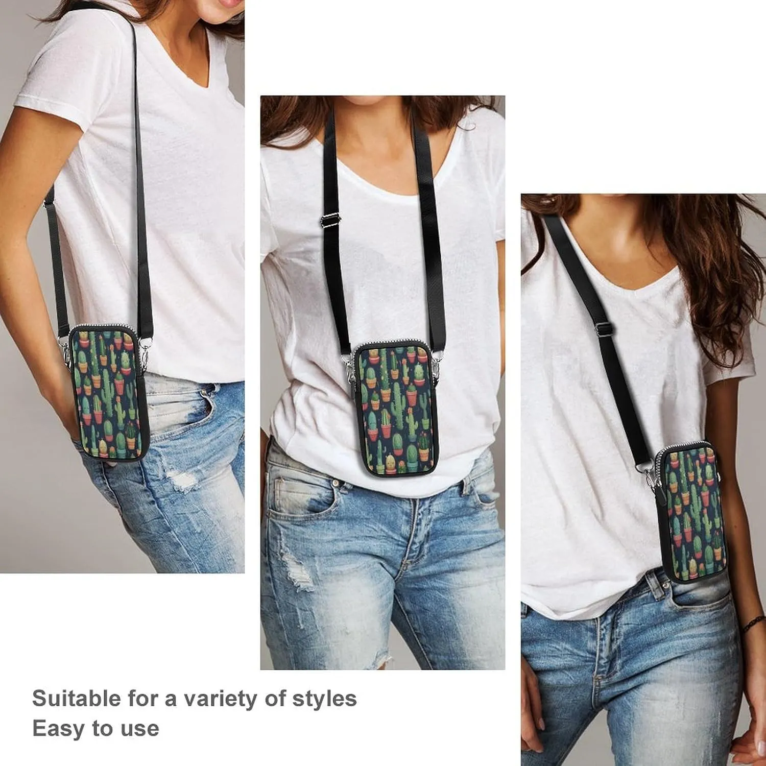 Ocean Wave Small Crossbody Bag for Women,Lightweight Mini Shoulder Bag Wallet Cell Phone Purse For Running,Travel,Commuting
