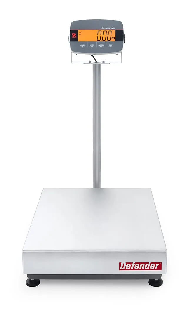 OHAUS Defender� 3000 - i-D33 Bench Scale D33P300B1X2 600lb x 0.2lb (0.1lb), NTEP 30685194