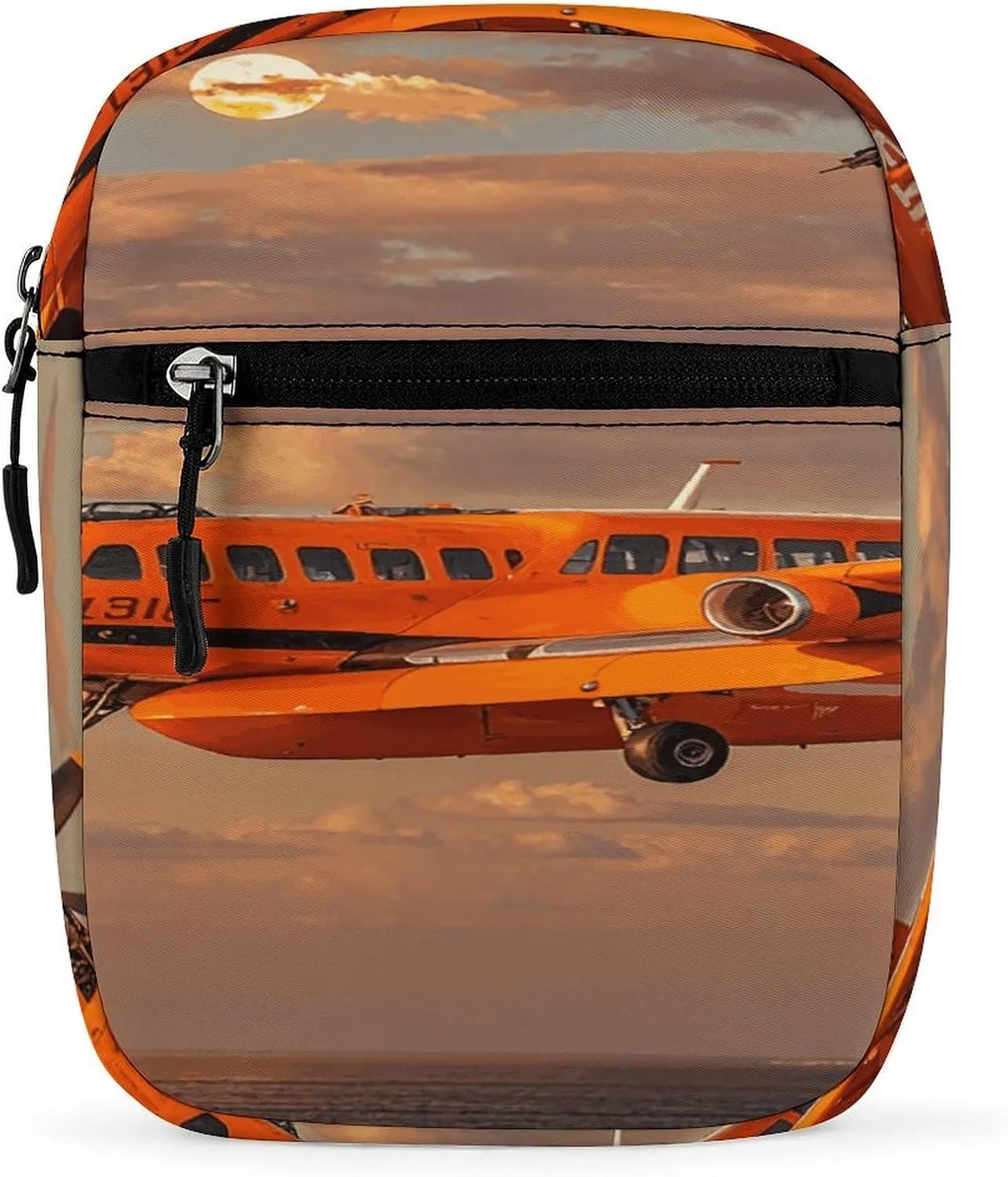 Orange Daylight Aircraft Small Satchel Mini Crossbody Sling Bag Shoulder Bag for Men Women Workout Travelling