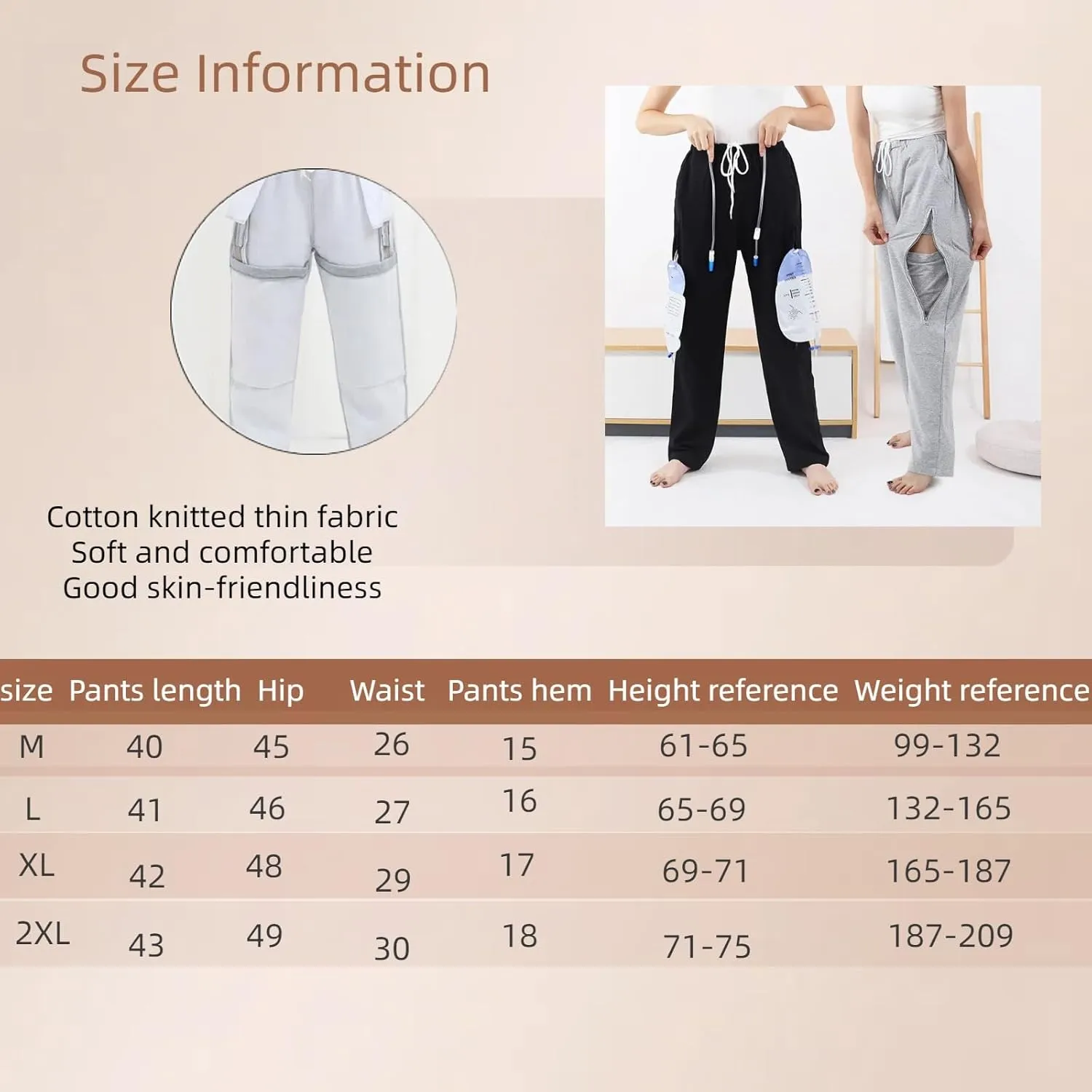ostomy Care Underwear, Bladder, Kidney Stoma Incontinence Urine Bag postoperative Care Pants, Urine Bag Pants, Catheter Bile Drainage Bag Pants(Black,L)
