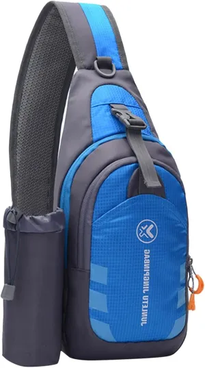 Outdoor Sports Kettle Chest Bags Men And Women Sports Multifunctional Riding Single Shoulder Bag (Blue, One Size)
