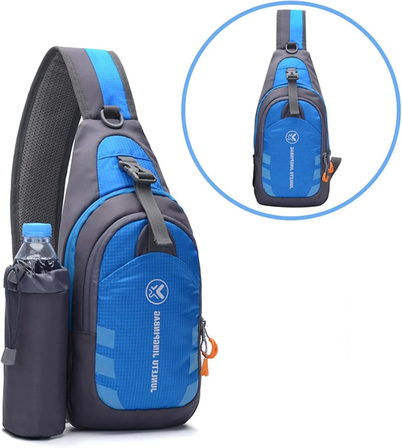 Outdoor Sports Kettle Chest Bags Men And Women Sports Multifunctional Riding Single Shoulder Bag (Blue, One Size)