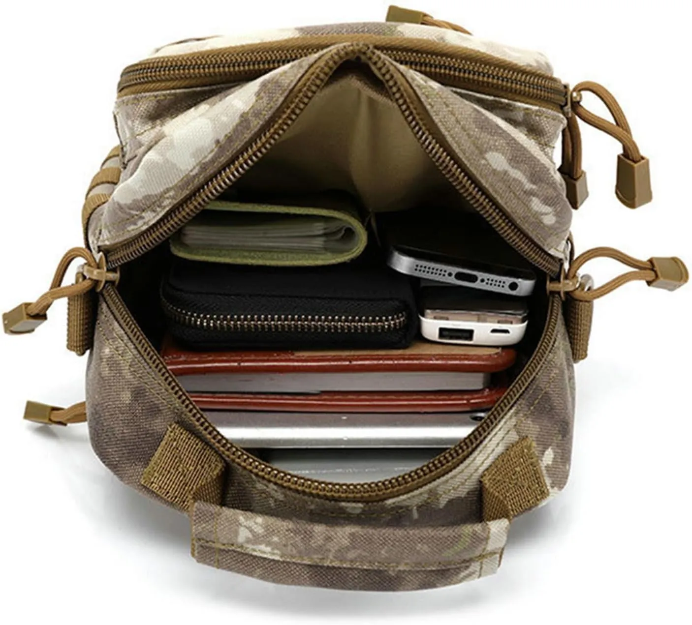 Outdoor tactical waist bag crossbody bag military fan equipment camouflage shoulder bag,khaki