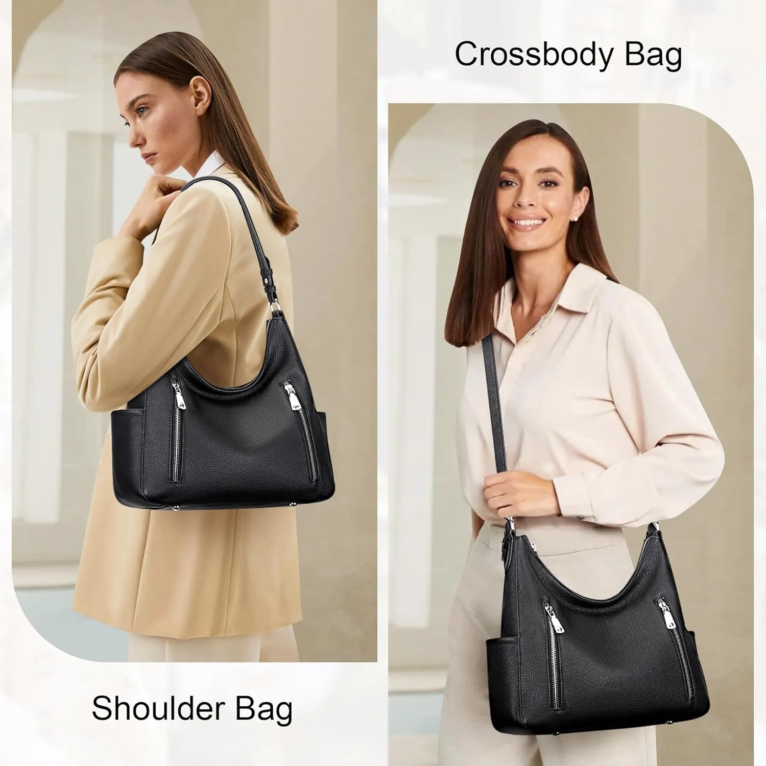 Over Earth Genuine Leather Purses and Handbags for Women Hobo Shoulder Bag Ladies Crossbody Bags Medium