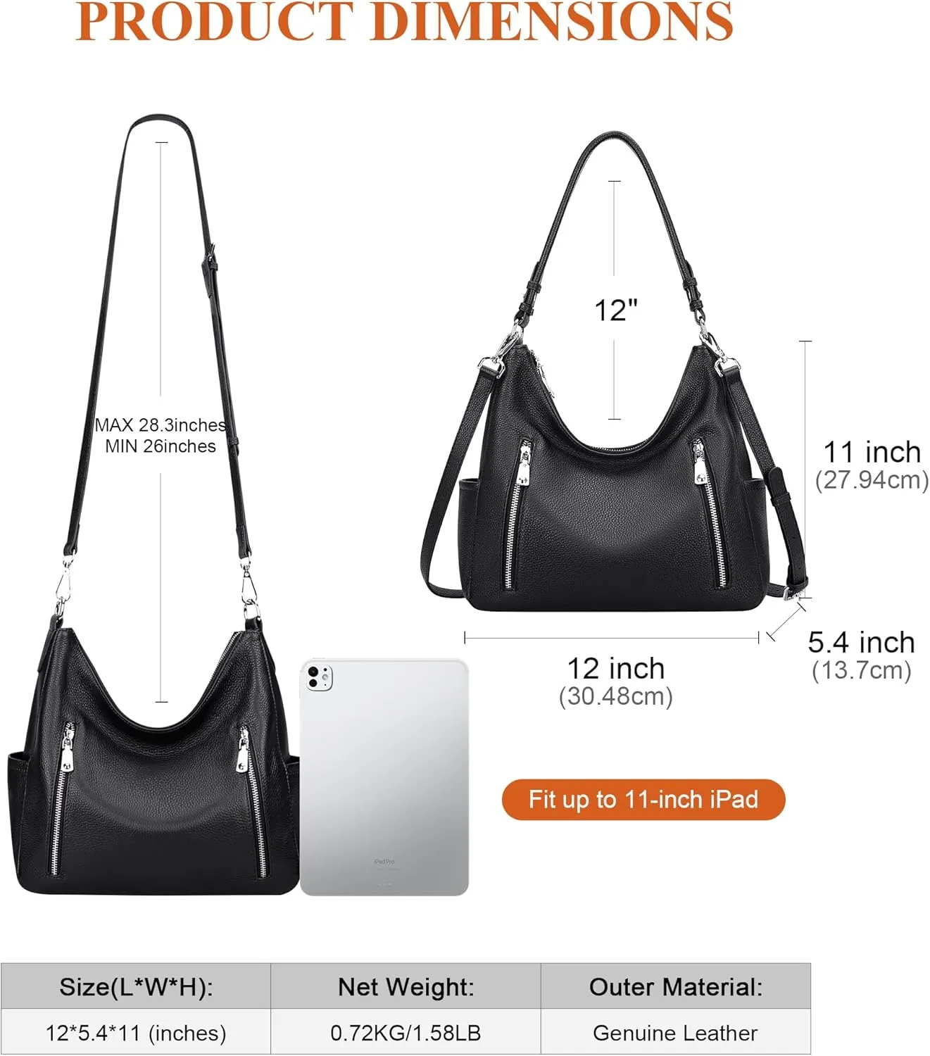 Over Earth Genuine Leather Purses and Handbags for Women Hobo Shoulder Bag Ladies Crossbody Bags Medium