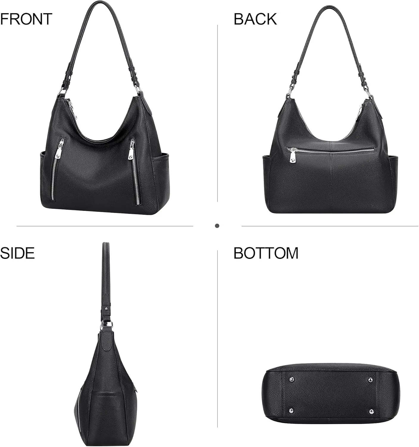 Over Earth Genuine Leather Purses and Handbags for Women Hobo Shoulder Bag Ladies Crossbody Bags Medium