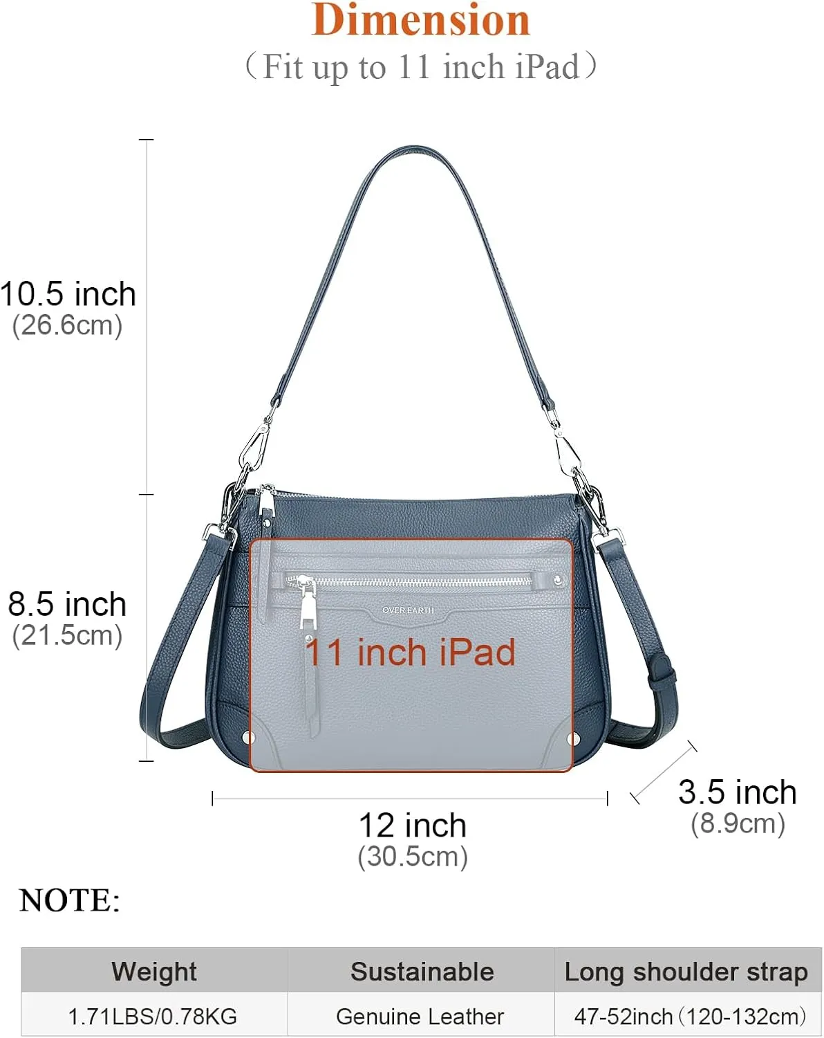 Over Earth Leather Crossbody Bags for Women Small Hobo Purses Ladies Shoulder Bag