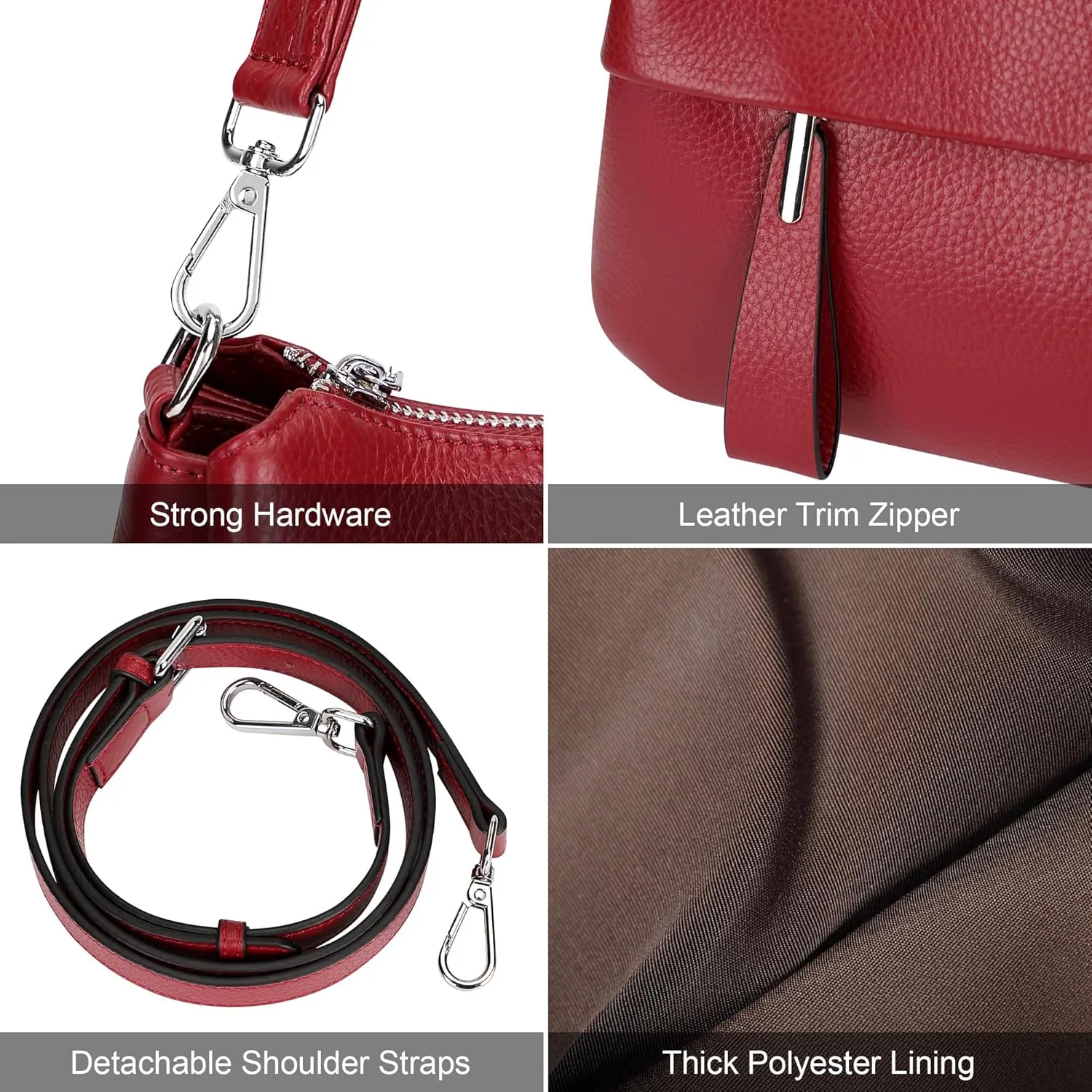 Over Earth Leather Handbags for Women Small Hobo Shoulder Bag Ladies Crossbody Purse