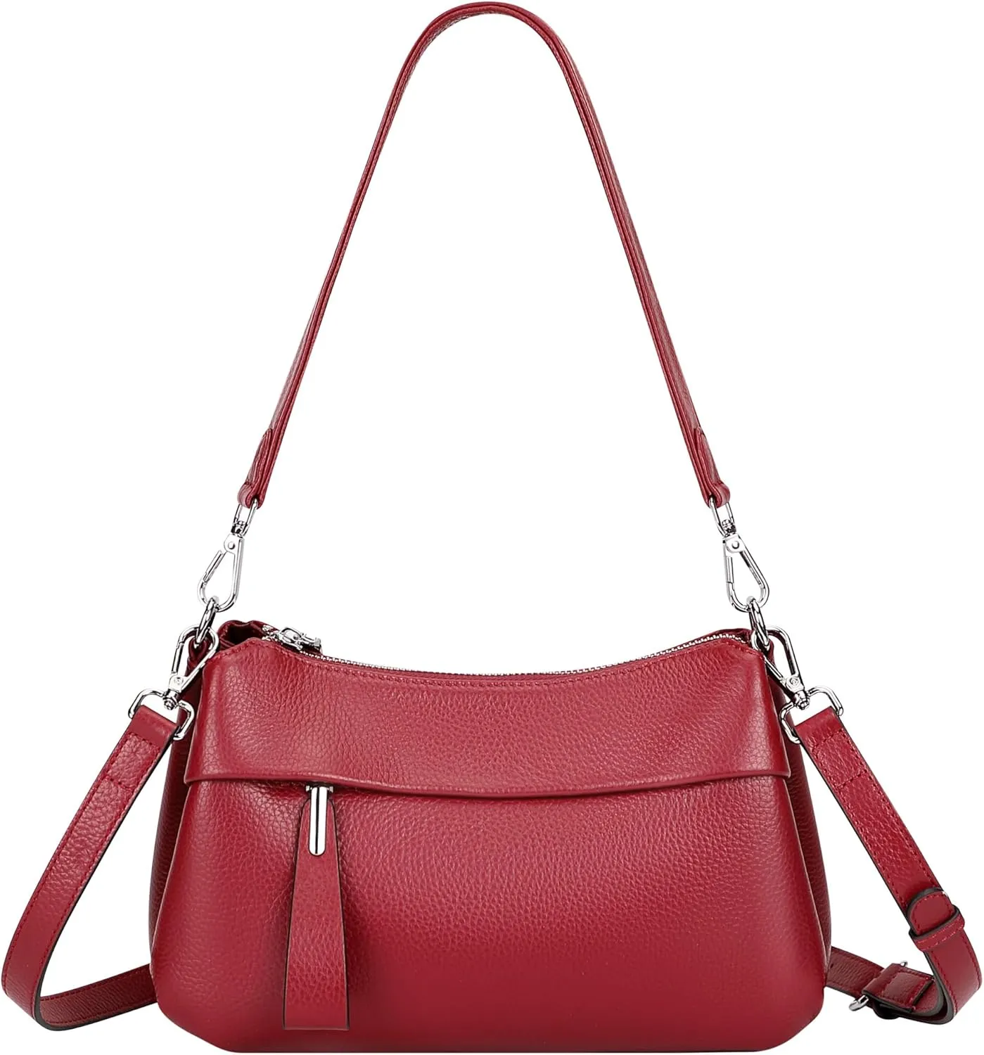 Over Earth Leather Handbags for Women Small Hobo Shoulder Bag Ladies Crossbody Purse