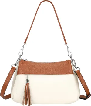 Over Earth Leather Handbags for Women Small Hobo Shoulder Bag Ladies Crossbody Purse