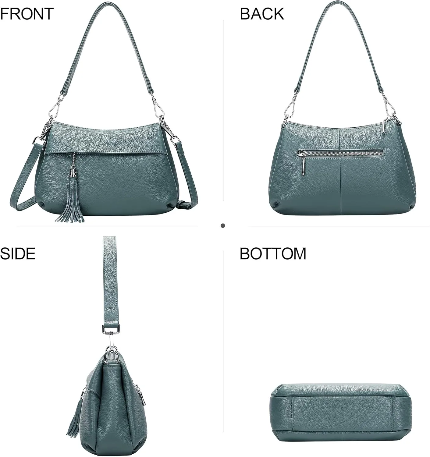 Over Earth Leather Handbags for Women Small Hobo Shoulder Bag Ladies Crossbody Purse